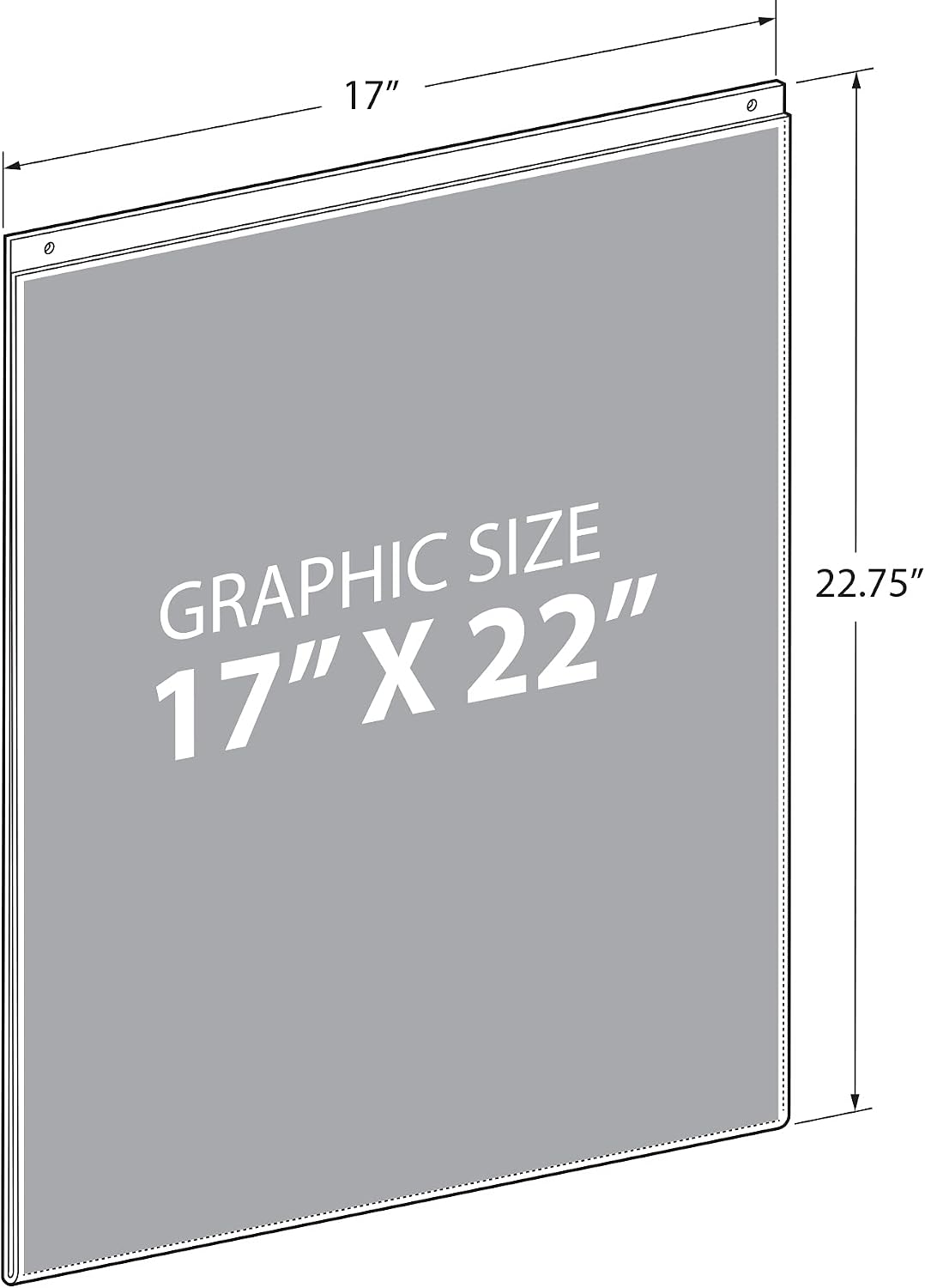 Azar Displays 162728 17-Inch Width by 22-Inch Height Wall U-Frame with Pre-Cut Hanging Holes, 10-Pack
