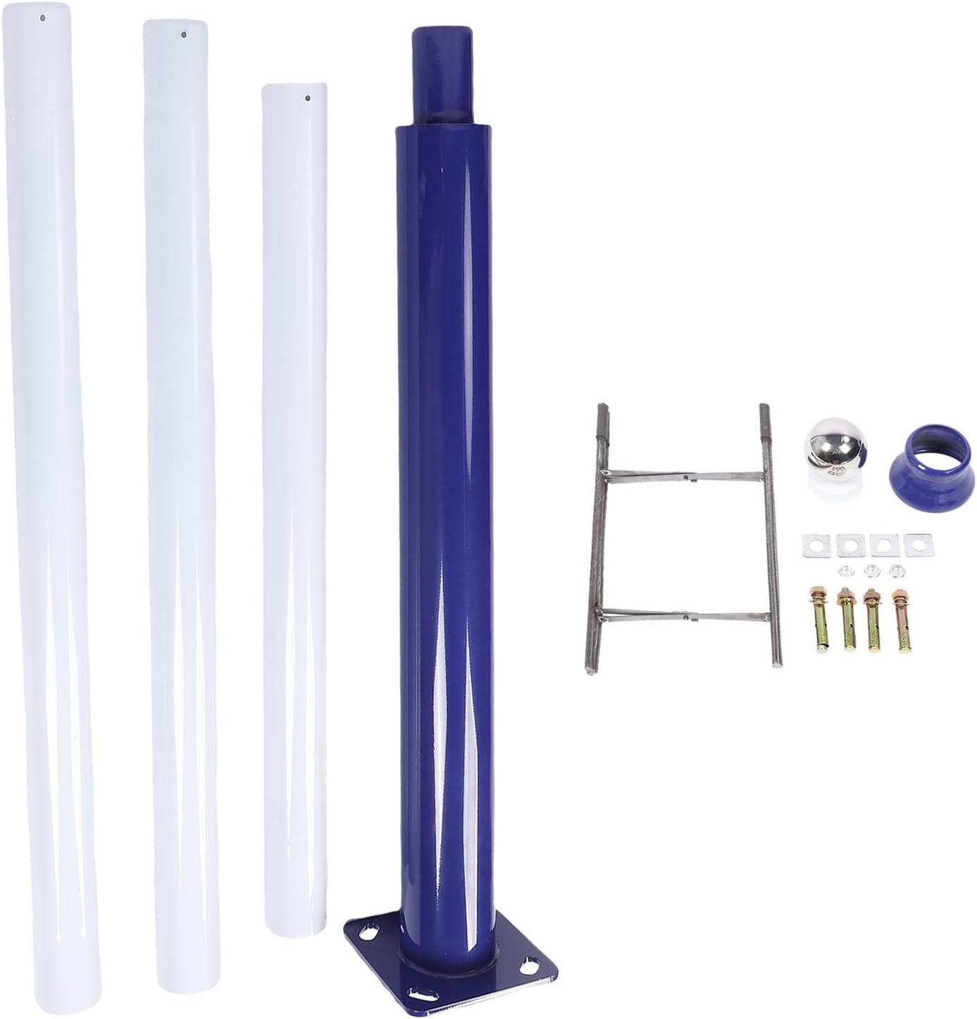 13ft Split Street Pole | 4 - Section Detachable Design for Easy Setup | Alloy Steel Post for Solar Lights/Security Cameras/Garden