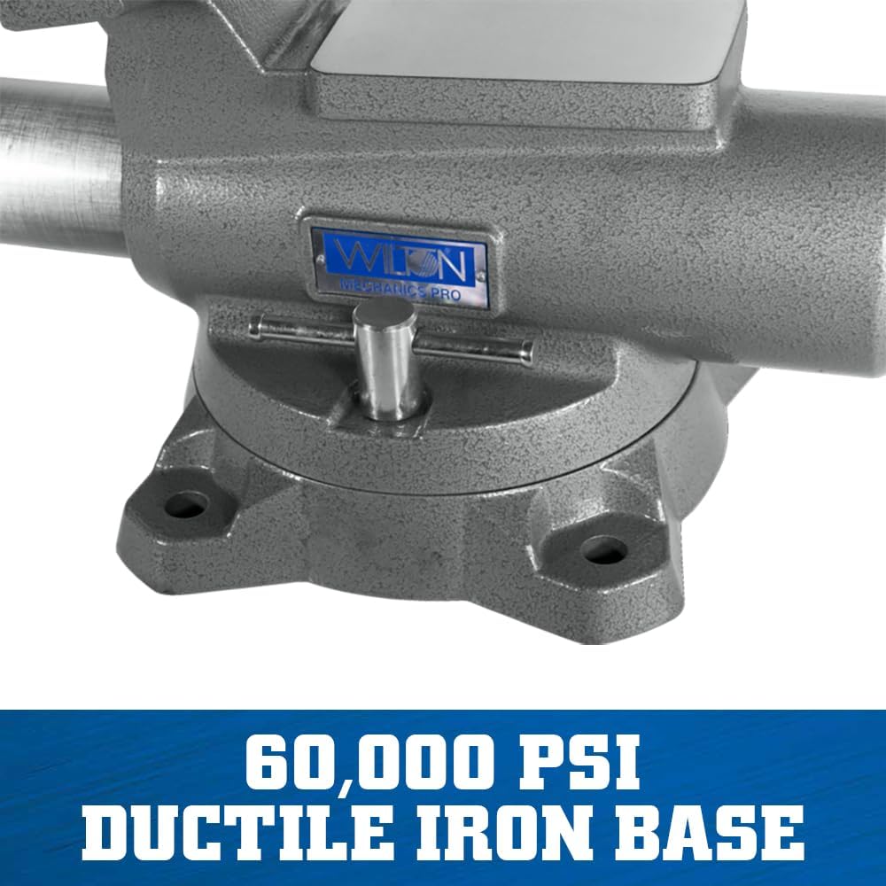 Wilton Mechanics Pro Bench Vise, 8' Jaw Width, 8-1/2' Jaw Opening, 4-1/2' Throat (Model 880M), Grey