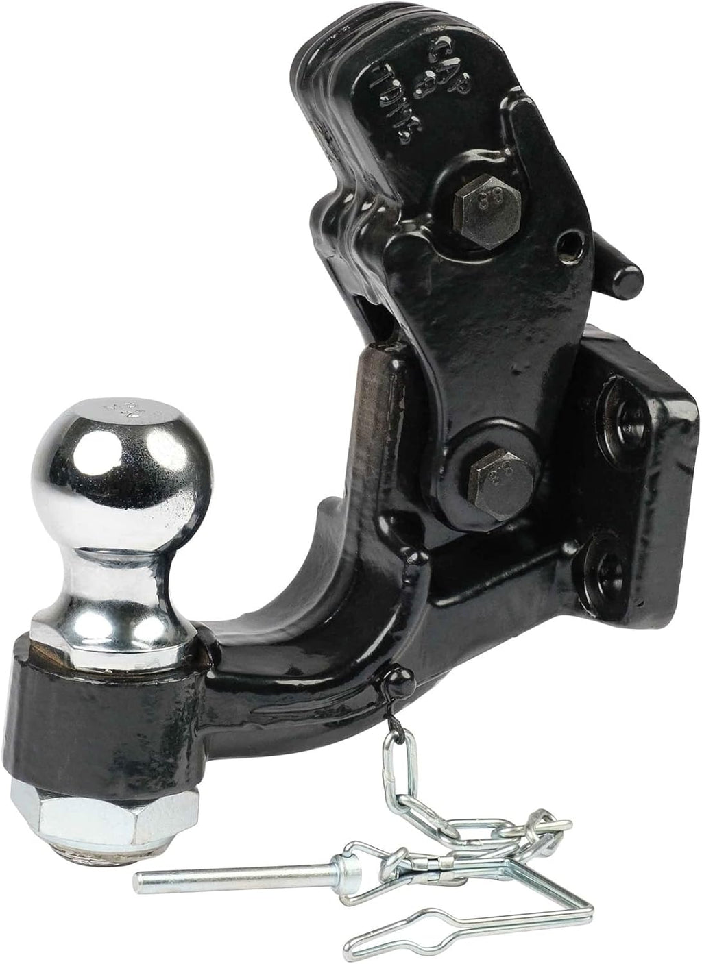Mytee Products Mounting Plate with Pintle Hitch KIT: Pintle Hook Mounting Plate with 8 Ton 2 inch Ball for Trailers Bolt On Adjustable Pintle Hook Ball Combo - Powder-Coated, Heavy-Duty