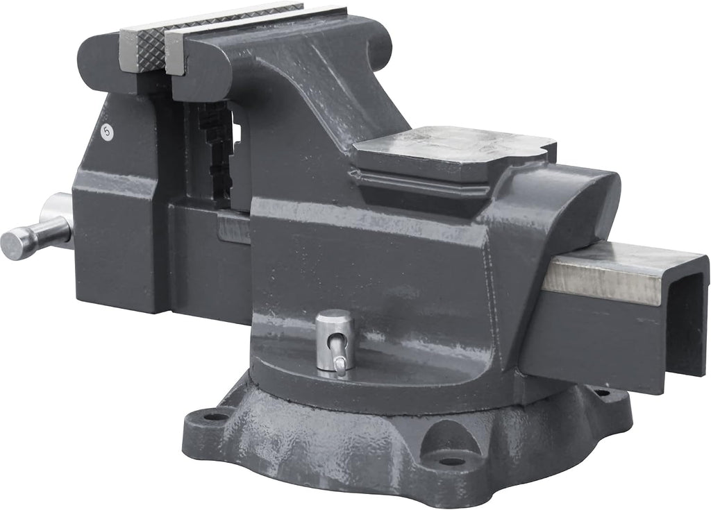 KAKA INDUSTRIAL Bench Vises 5 Inch Jaw Width, 5 Inch Jaw Opening Homeowner's Vise, Swivel Base Heavy Duty, for Drilling, Pipe Cutting, Woodworking AVS-125
