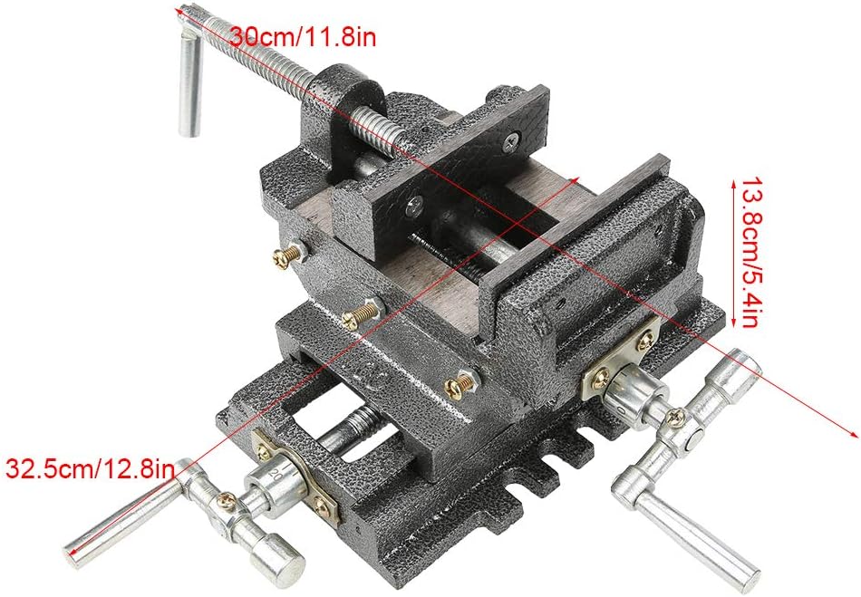 Heavy Duty Cross Slide Drill Press Vise 4 Inches Metal Milling Vice Holder Clamping Tool for Milling Machine Drill Press Machinery Maintenance Steel 90mm Jaw Opening