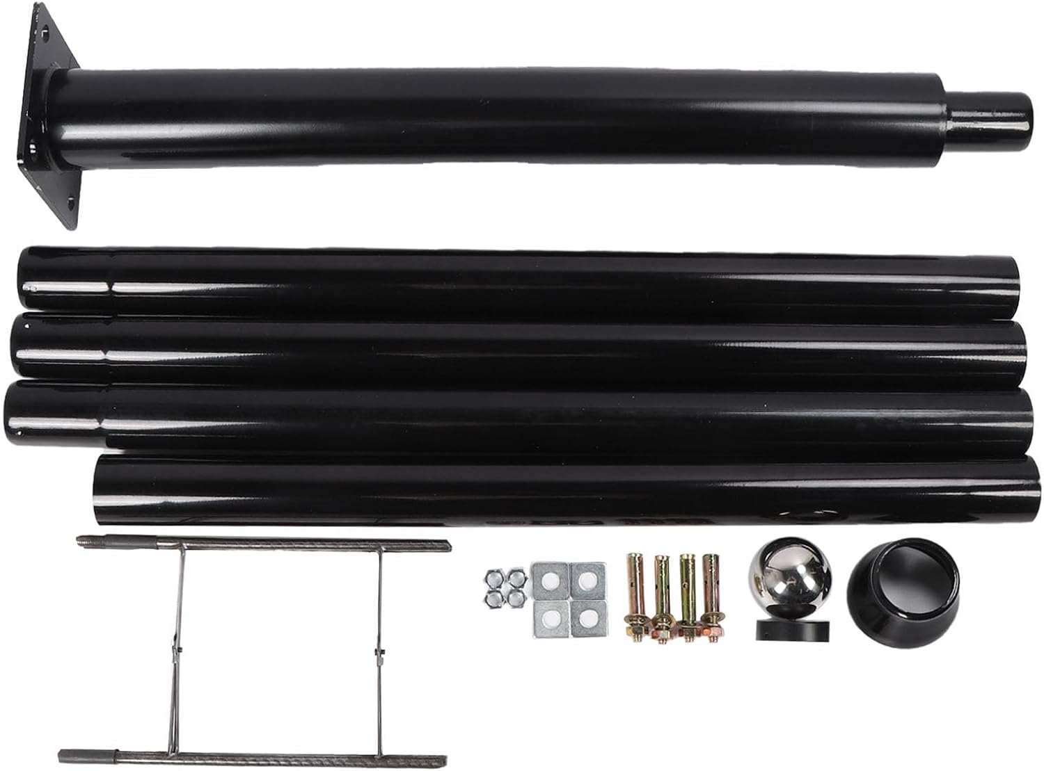 Street Illumination Pole 16ft | Q235 Steel Weatherproof Side Mounted Post for Parking Lots/Basketball Courts/Residential Areas | Sturdy Galvanized Outdoor Lamp Pole