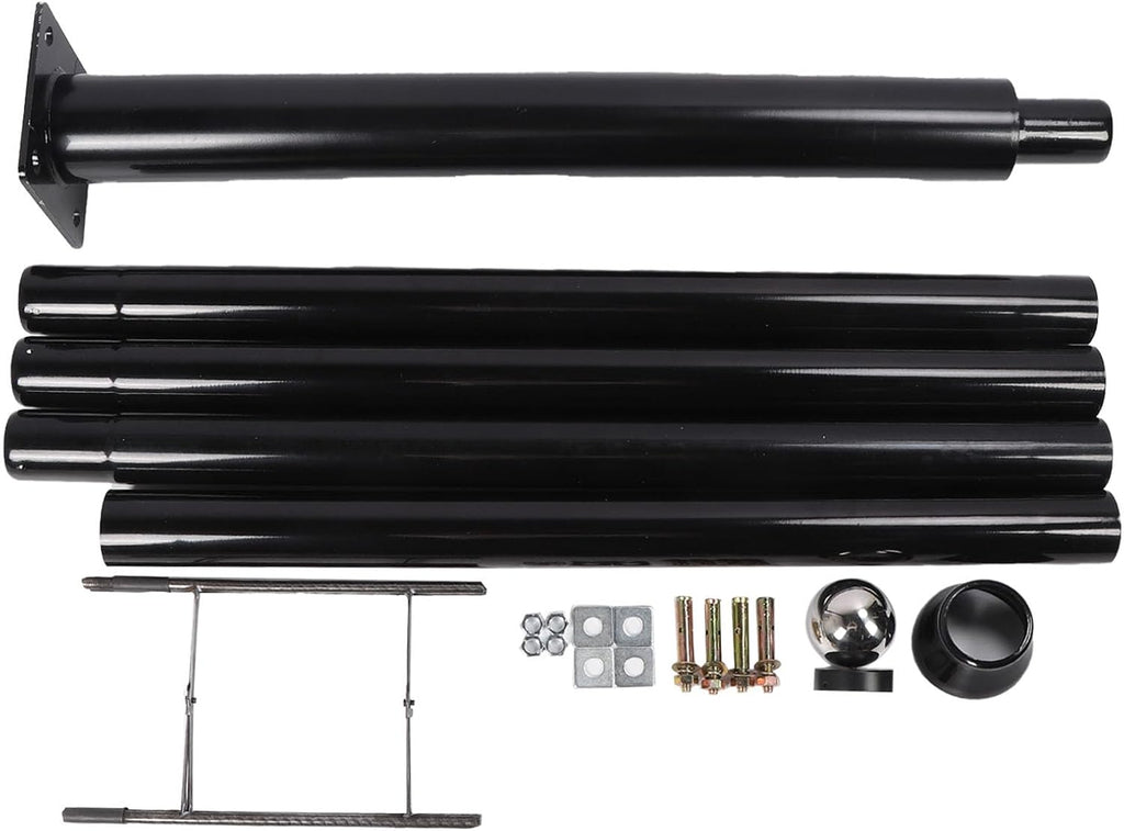 Fabater Street Light Pole, 16ft Heavy Duty Q235 Steel Construction Side Mounted Lighting Pole, Garden Light with Modular Assembly and Accessories for Garden Lights, Basketball