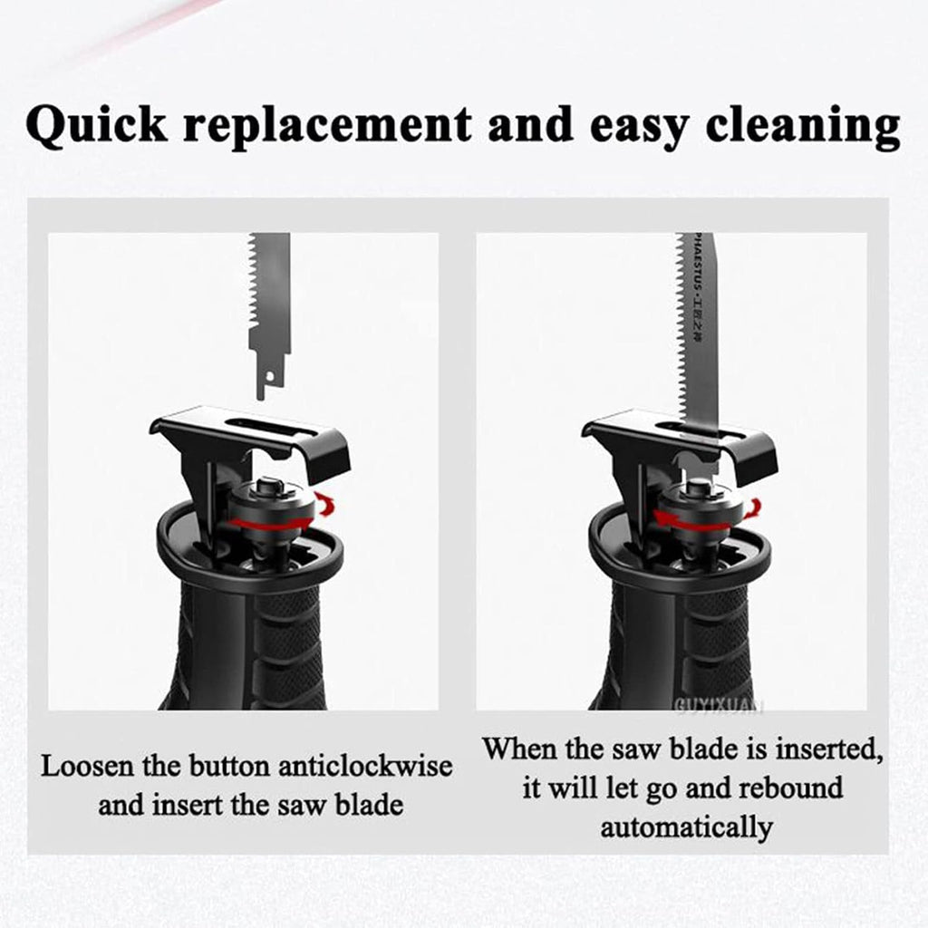900W/1300W Portable Cordless Reciprocating Saw - Professional Multifunctional Meat & Bone Cutting Machine with 180° Rotating Body for Pork, Fish, and Ribs(Red,900W)