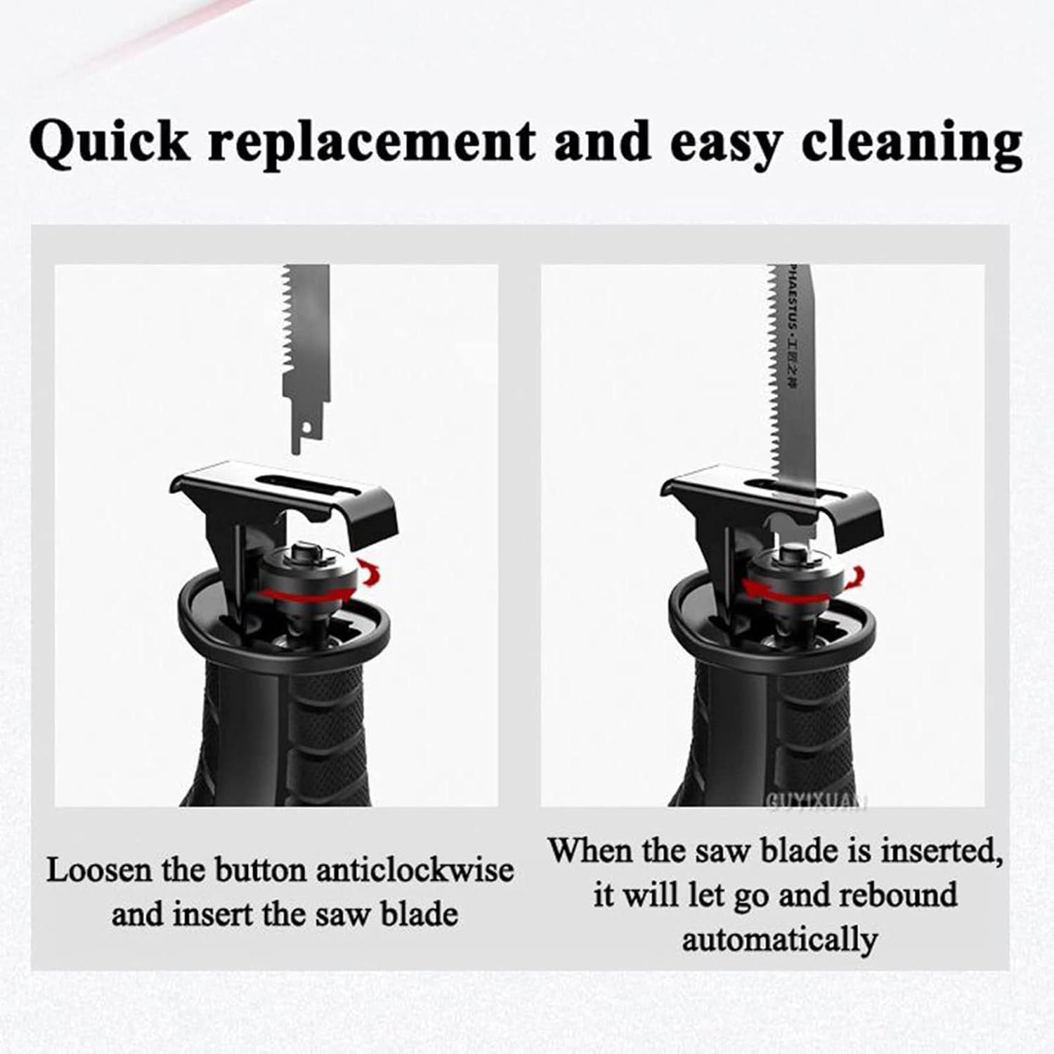 900W/1300W Portable Cordless Reciprocating Saw - Professional Multifunctional Meat & Bone Cutting Machine with 180° Rotating Body for Pork, Fish, and Ribs(Red,900W)