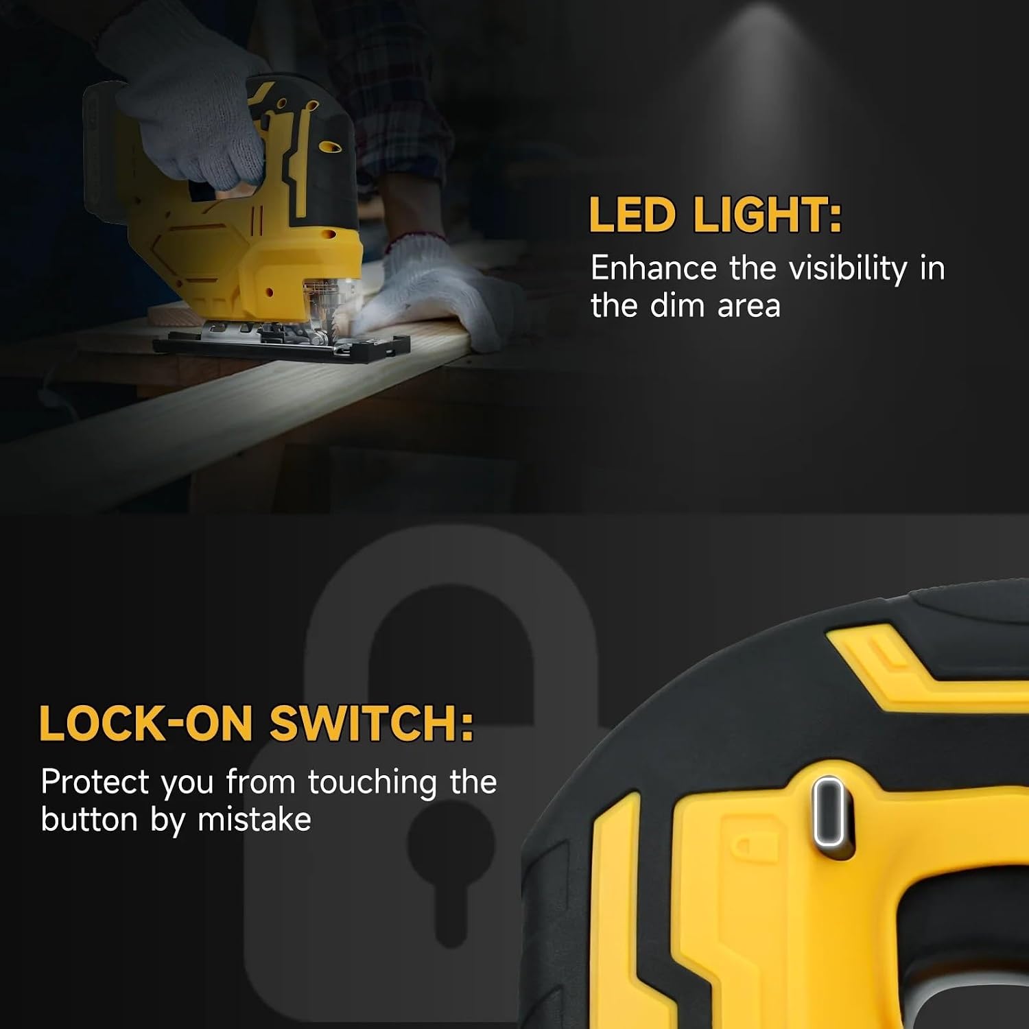 Reciprocating Saw, Electric Jig Saw Cordless Jigsaw Woodworking Tool
