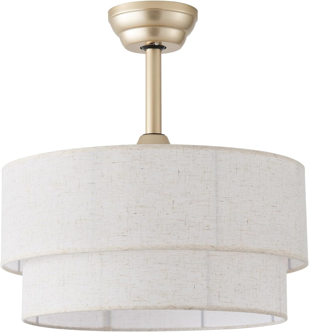 20' Boho Ceiling Fans with Lights, Coastal Fandelier Chandelier Ceiling Fan with Light Remote Control, Caged with 6 Speeds for Bedroom, Nursery (Beige)