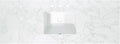 Ceres 61' Engineered Stone Vanity Top in Grain White with Single White Sink