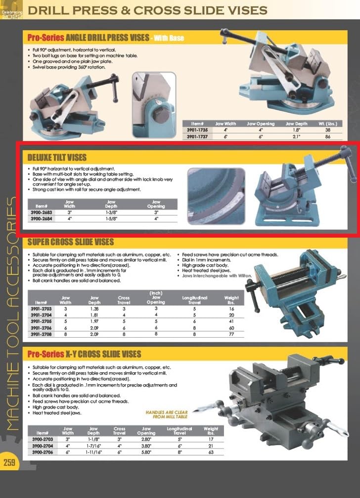 HHIP 3900-2684 Pro-Series Cradle Angle Vise, 4' Width x 1.375' Depth Jaw, 4' Jaw Opening (Pack of 1)