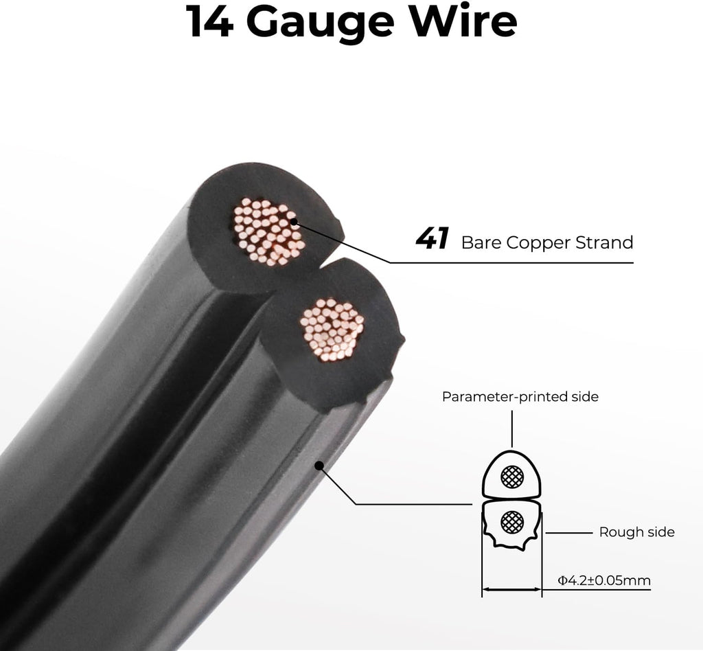 FIRMERST 14/2 Low Voltage Landscape Wire Outdoor Lighting Cable 500 Feet
