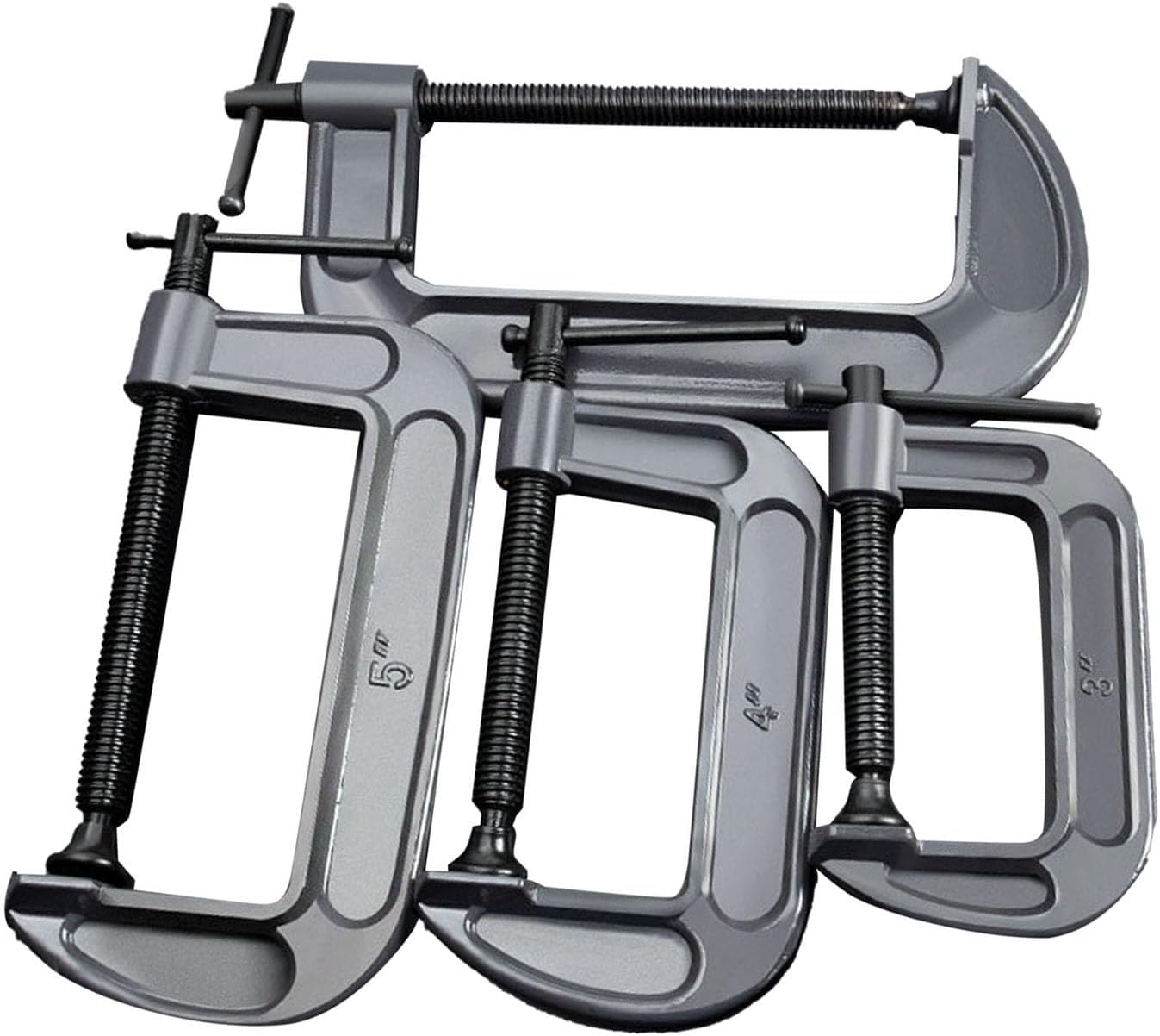 Diydeg 4 Pcs C Clamp Set, 3in 4in 6in 8in Heavy Duty Steel Welding Clamp with T Bar Handle, Industrial Strength C Clamps for Woodworking, Welding, Building, DIY Carpentry Caliper (Industrial