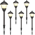 GOODSMANN Pathway Lights 1.5W LED 6PK Outdoor Low Voltage Landscape Lighting Kits 100 Lumen Hardwired Path Light 3000K Warm White Metal 12V Bronze Electric Sidewalk Walkway Lights with Cable Connector