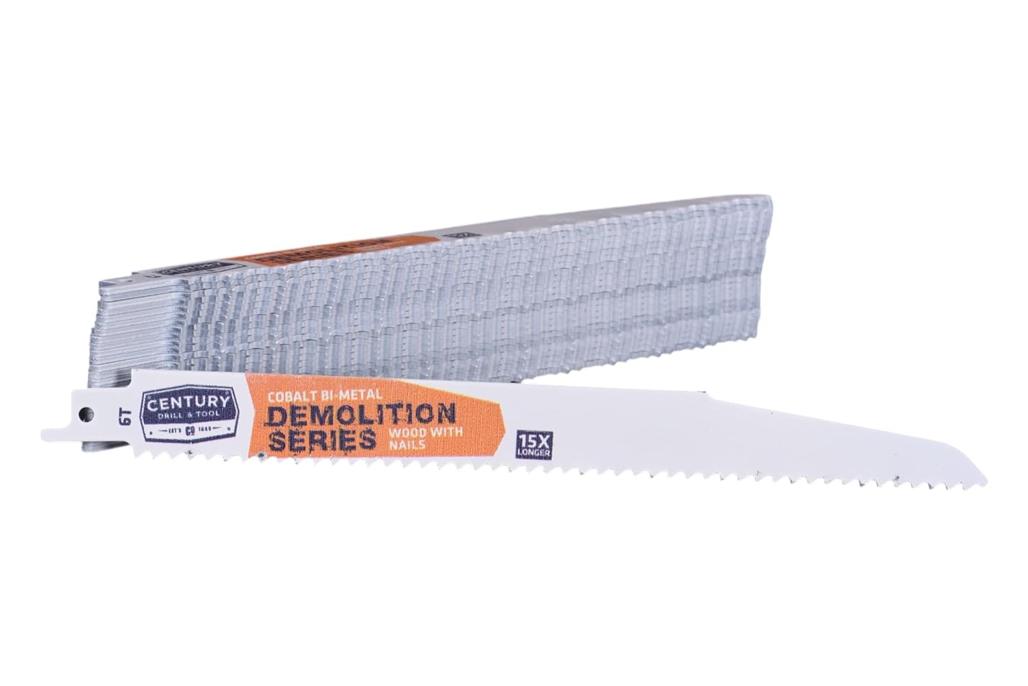 Century Drill & Tool 07786 9' Demolition Series Bi-Metal Reciprocating Saw Blade, 6T, 25 Pack