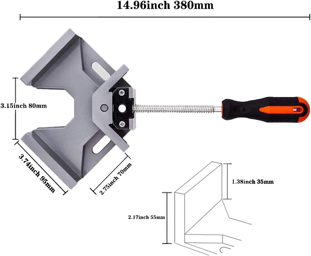 Right Angle Holder Carpentry Corner Clamp Right Angle Clip Clamp Tool Rubber Handle 90 Degrees Bracket Woodworking Photo Frame Vise Holder