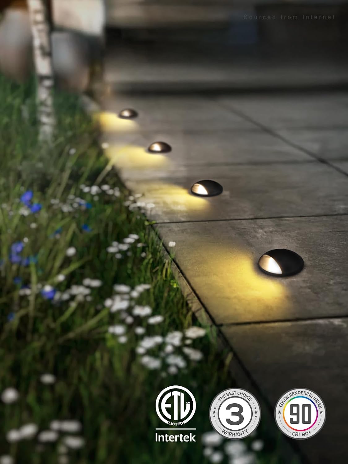 LEONLITE 5W Well Lights Landscape LED, Low Voltage Inground Light Outdoor, Round Top, 1800K/2700K/3000K/4000K/5000K Adjustable, Aluminum, ETL Listed, IP67 Waterproof, 12VAC/DC, CRI90, Black, Pack of 6