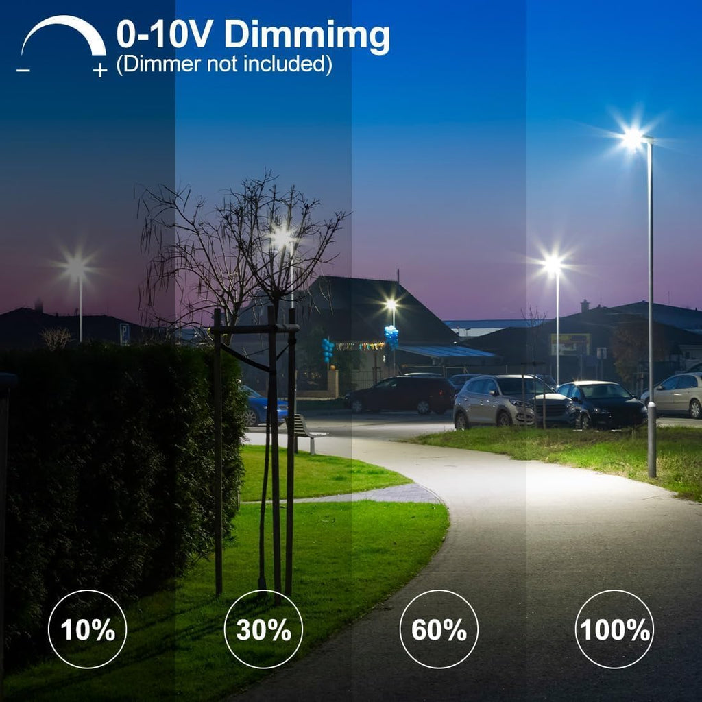 3 Pack LED Parking Lot Light 300W/240W/200W Adjustable 5700K Daylight White Shoebox Pole Light Waterproof Outdoor Area Street Court Security Lighting Fixture,UL DLC Listed