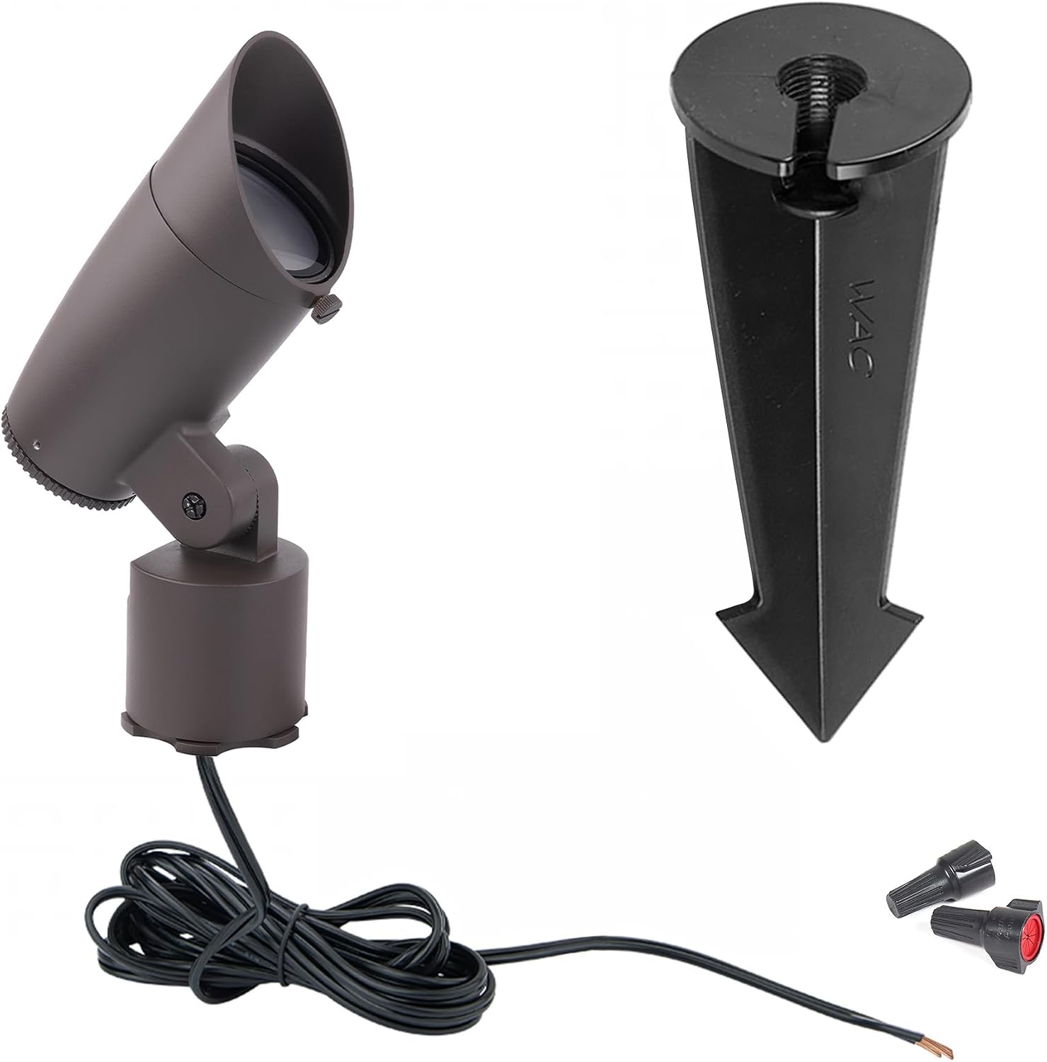 WAC Lighting LED 12V Colorscaping Smart App Controllable Landscape Lighting with RGBWW Color Changing and Tunable White Accent 15W Spot Light with Adjustable Beam Angle in Bronze
