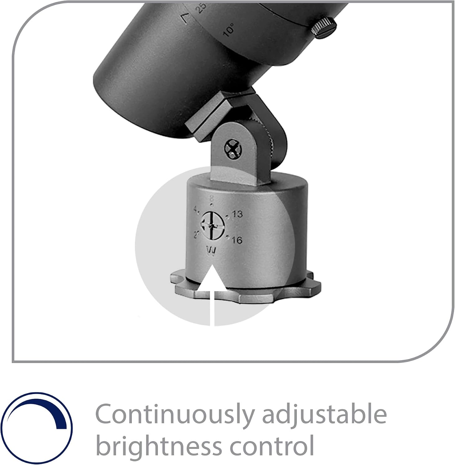 WAC Landscape Lighting, LED 120V Line Voltage Medium Size Accent Light with Adjustable Beam Angle and Integral Brightness Control 3000K Warm White Built-in LED in Black