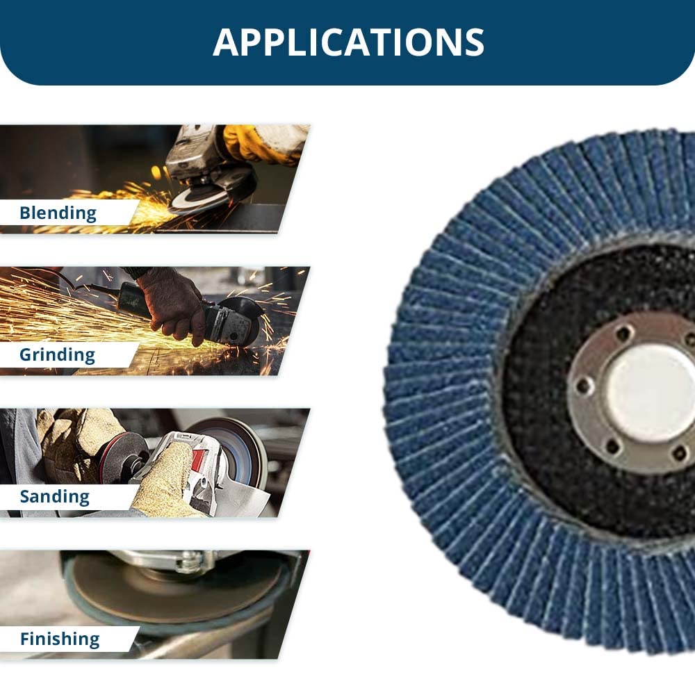 Benchmark Abrasives Professional 4.5' x 7/8' Premium High Density Jumbo Zirconia Type 29 Flap Discs 4 1/2 for Angle Grinder, Sanding Discs, Grinding Wheels 4 1/2 Inch (50 Pack) - 60 Grit