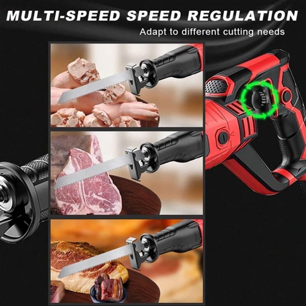 Commercial Bone Saw Cordless Handheld Electric Butcher Saw Pork Ribs Cutting Saw Reciprocating Saw Battery Powered Butcher saw For Restaurant Home,A