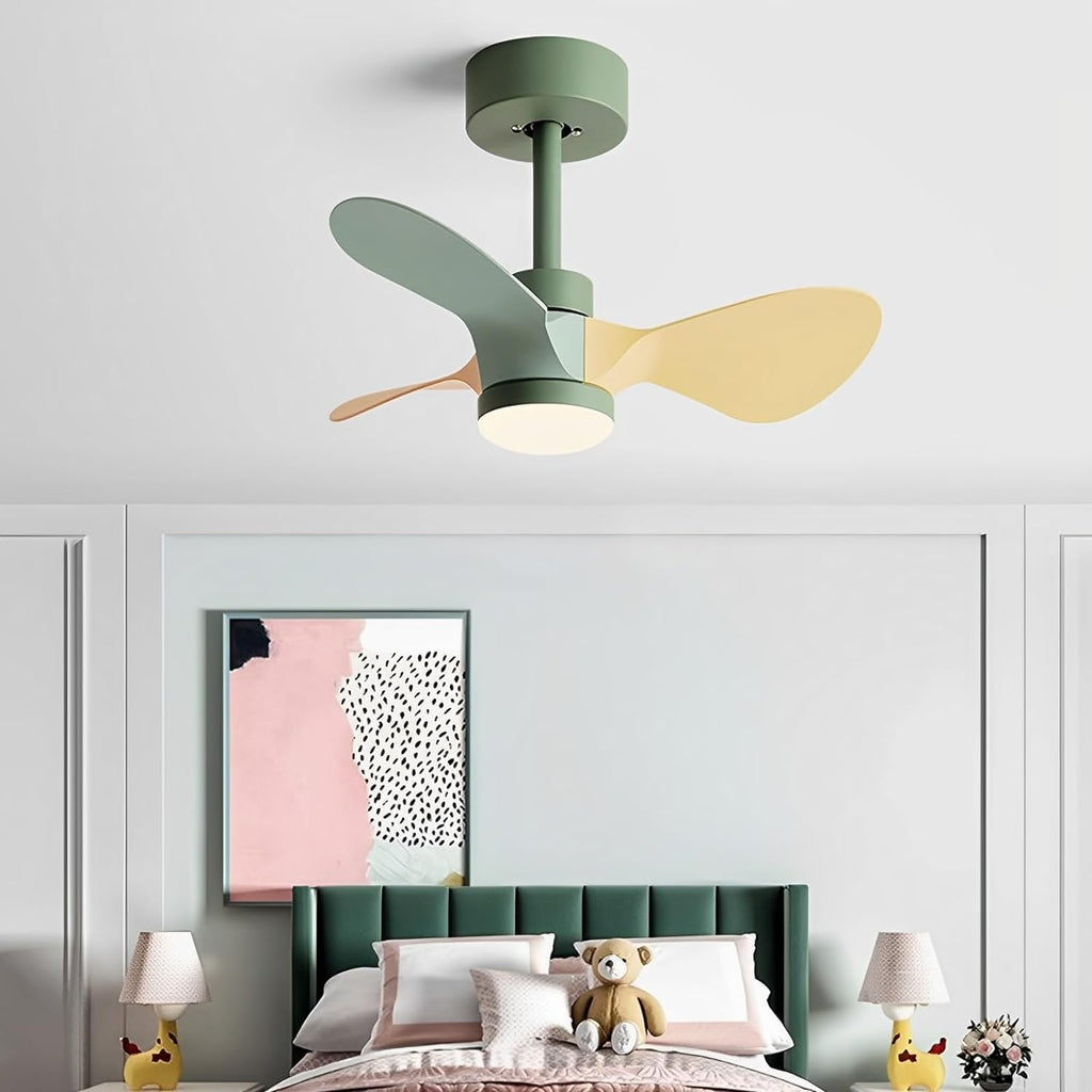 LED Fandelier Ceiling Fan with Light for Kids Room Small Kitchen Ceiling Fan Light with Remote Control Dimmable Large Ceiling Light Fan Chandelier for Living Room Children Bedroom Dining Room
