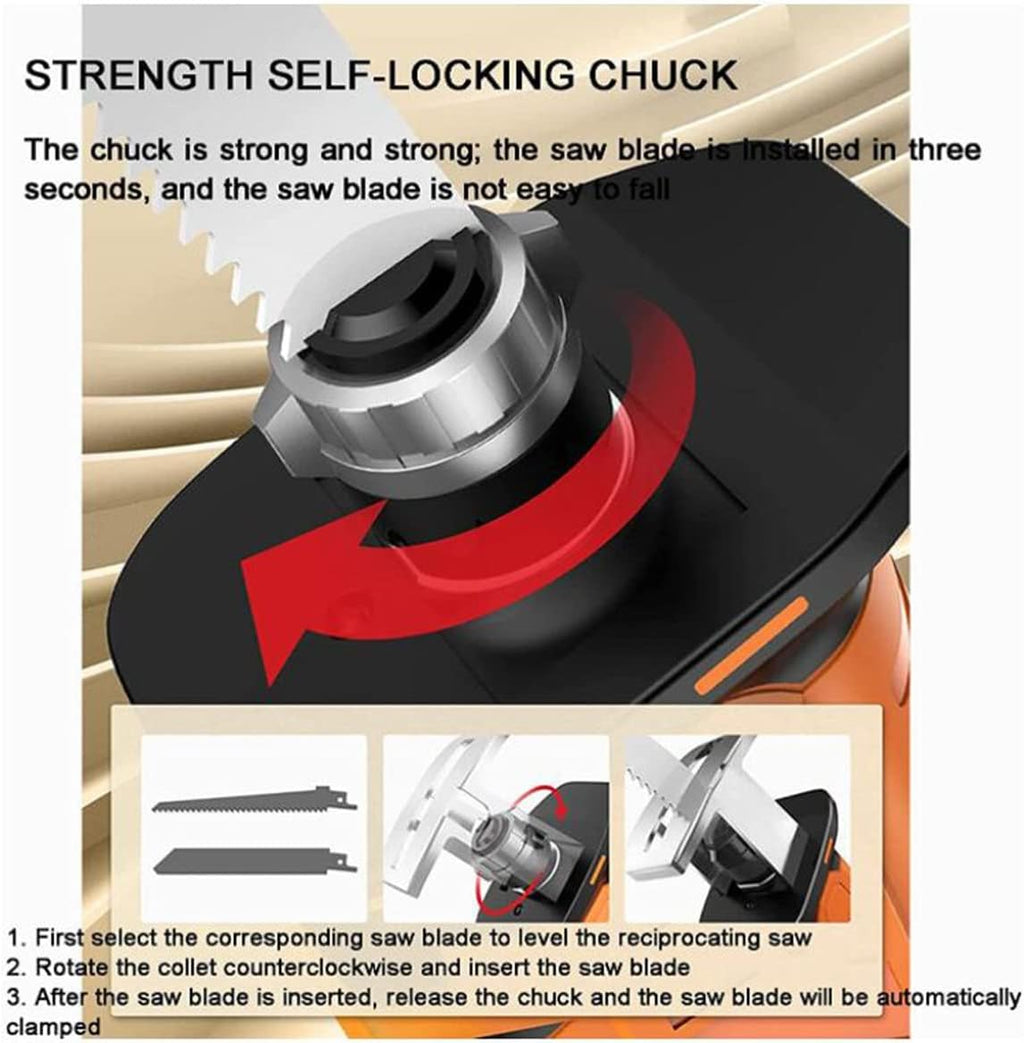 Bone Saw Machine, Electric Commercial Home Butchers Saw, Electric Reciprocating Saws,Hacksaw Handheld Cordless Tools for Cutting Meat/Bones,1battery+1sawtooth