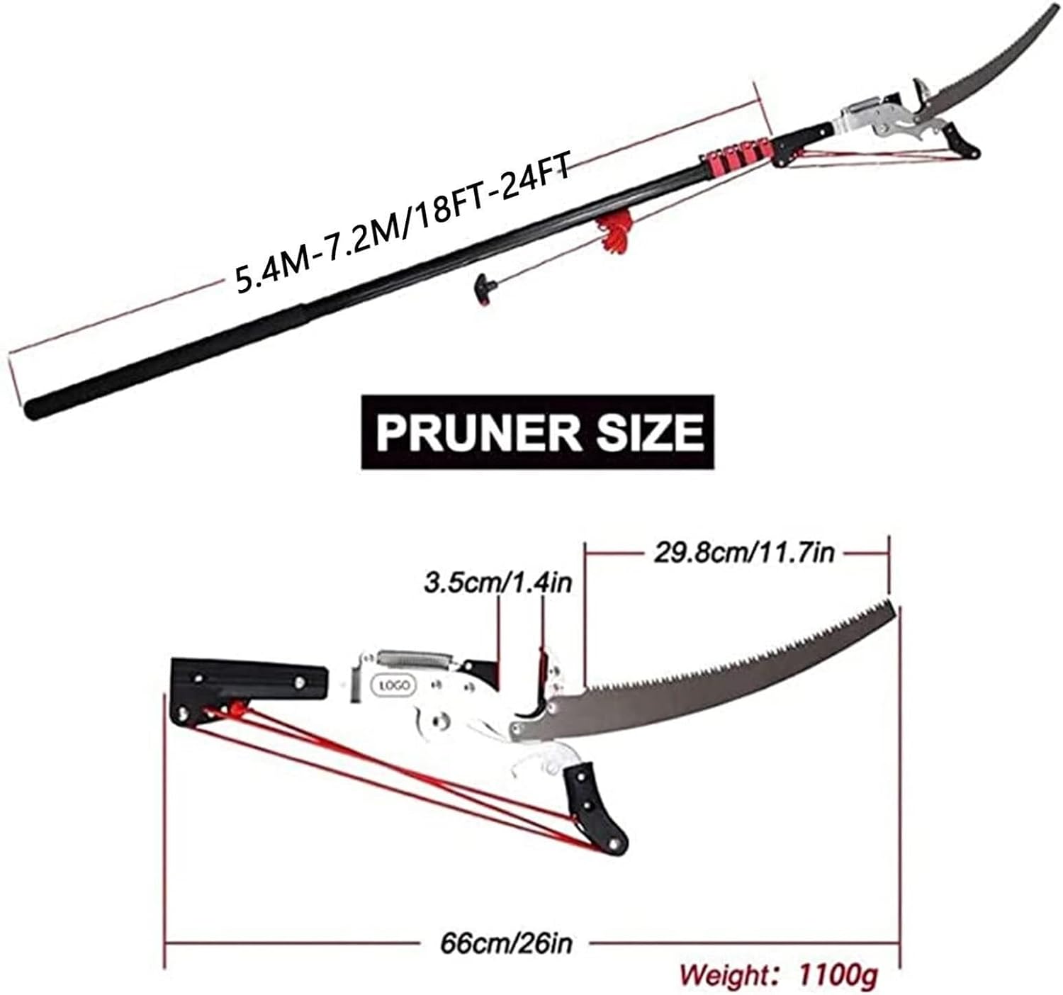 Telescopic Tree Pruners Professional Telescopic Pole Saws Height Extendable Pruning Saw Gardening Branch Saw Loppers Cutter Trimmer Tools for Trimming
