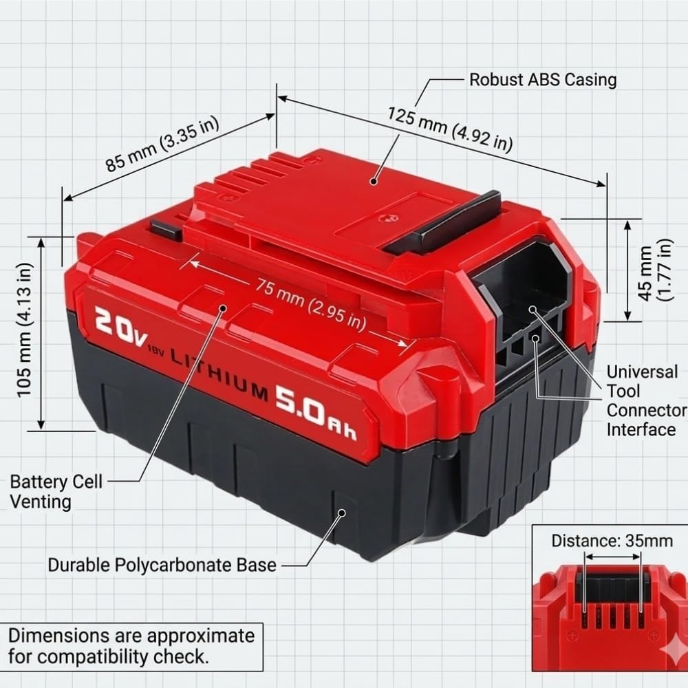 20V Replacement Lithium-Ion Battery Compatible with Dewalt PCC682L PCC680L PCC692l Cordless Electric Screwdriver Drill Saw Nail Gun Tool Packs(2PCS 5.0Ah)