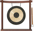 10'-12' Gongs on Woodsonic Stand - Includes Gong, Mallet, & Stand/Easy to Play Traditional Chinese Gong/Easy to Assemble Stylish Wood/Great for Small Spaces