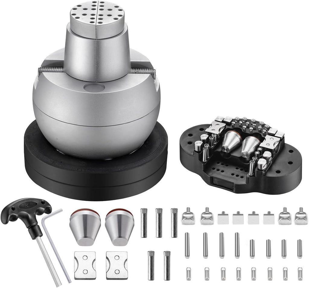 DZQ Ball Vise 5' Engraving Setting Tool 360°Rotation Professional Ball Vise 36PCS Attachment Jewelry Engraving Block Tools Standard Block
