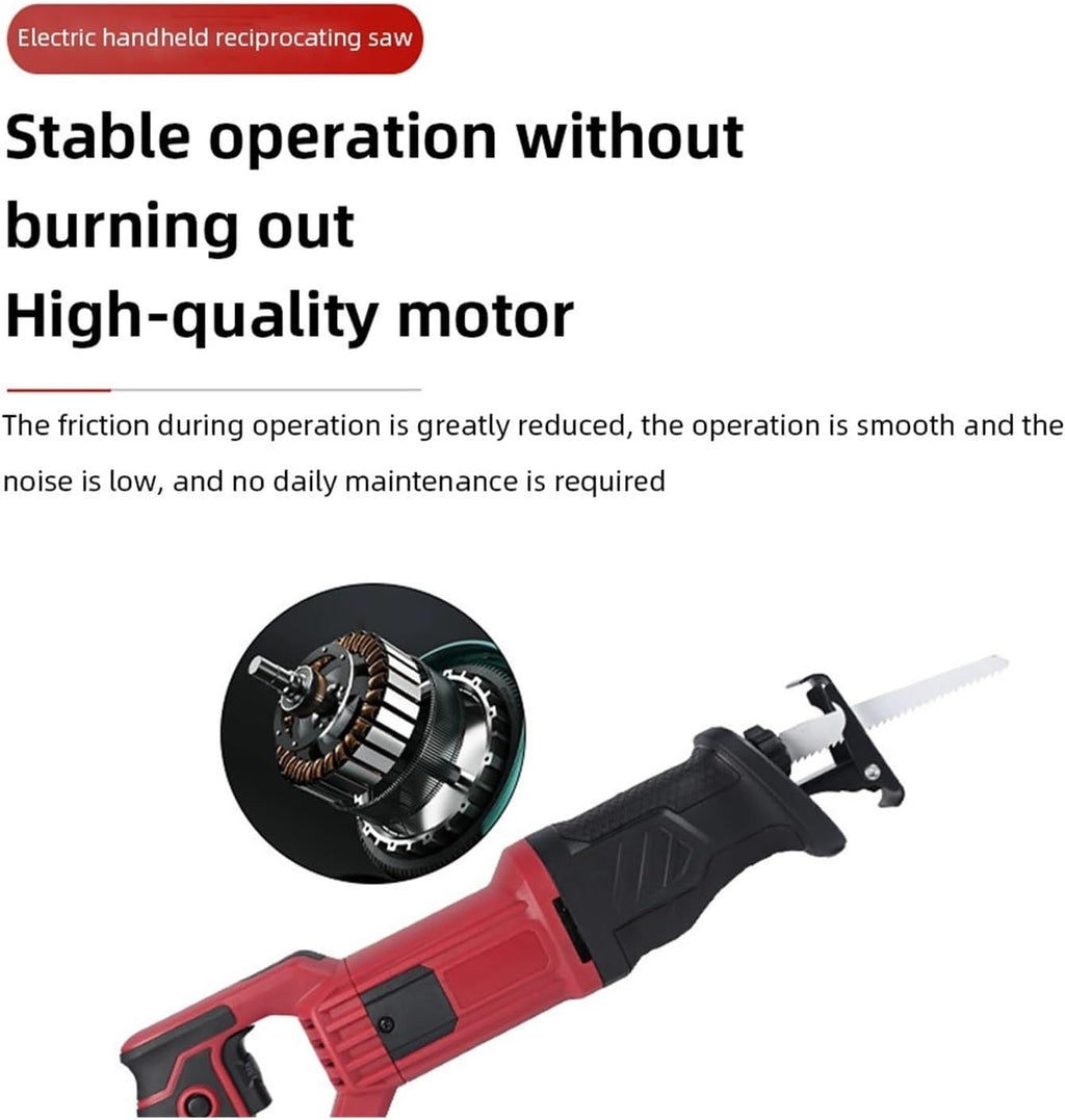 Reciprocating Saw, Electric Reciprocating Saw Multi-Function Small Household Saber Saw Suitable For Wood Steel Bar Bone Cutting Wall Cutting DIY