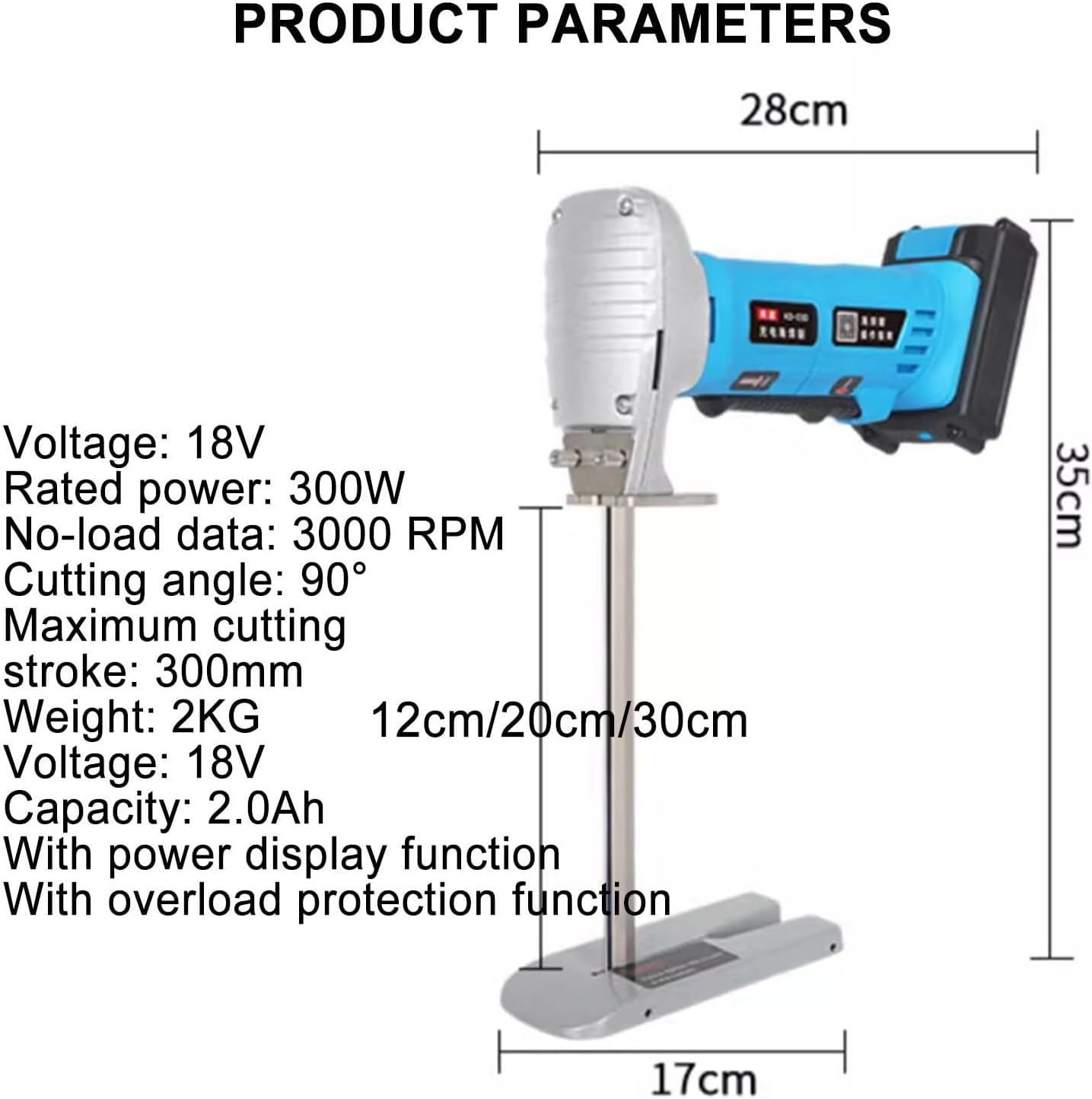 Cordless Reciprocating Saw, Portable Electric Hand Saw, Foam Board Cutter with Assisted Guide, Brushless Motor, Clean and Smooth Cutting300W,One Color-6