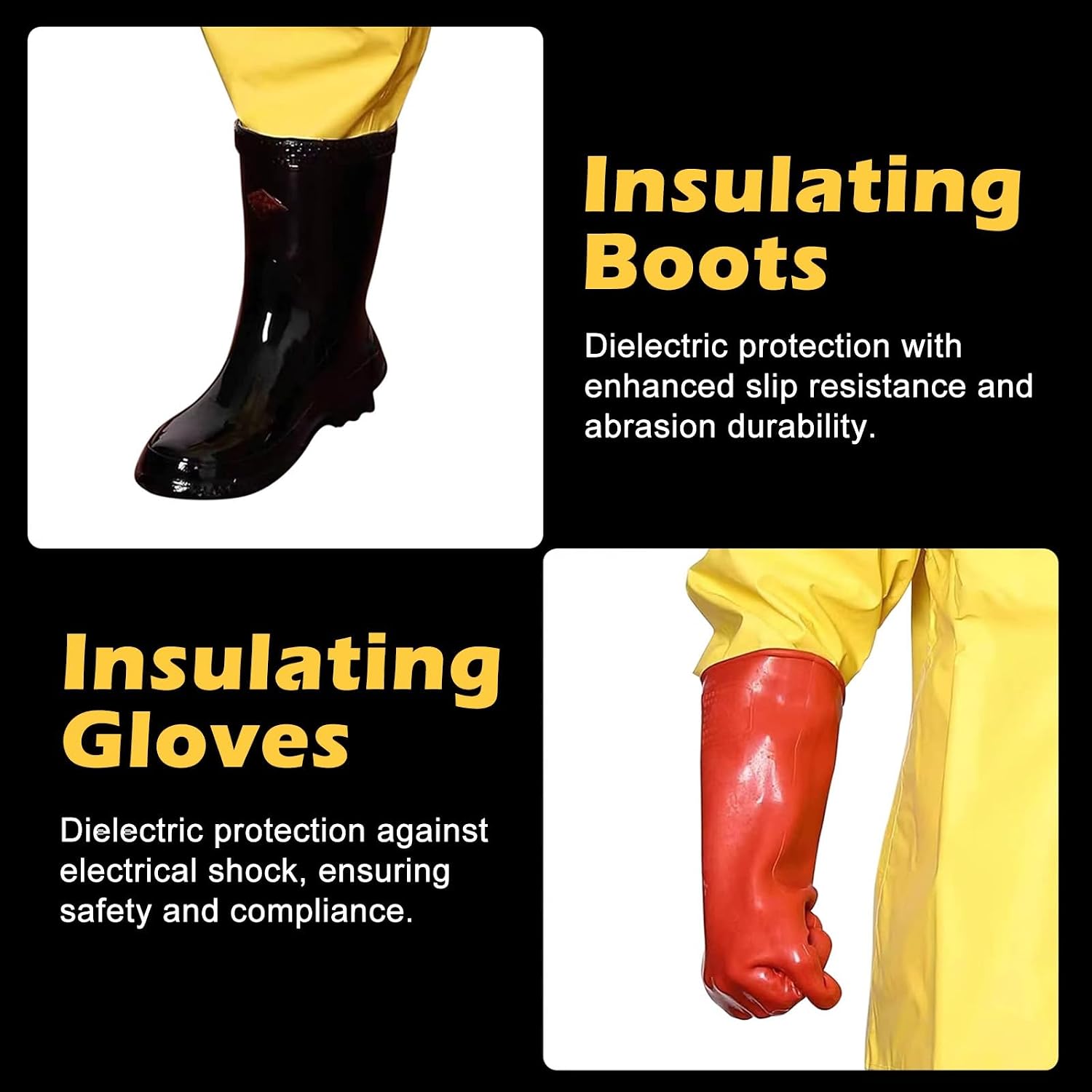 Electrical Safety Live Line Work Clothing & Gloves & Boots, High Voltage Insulation Electric Suit Smock for Workstation/Power Distribution Room(5 KV)