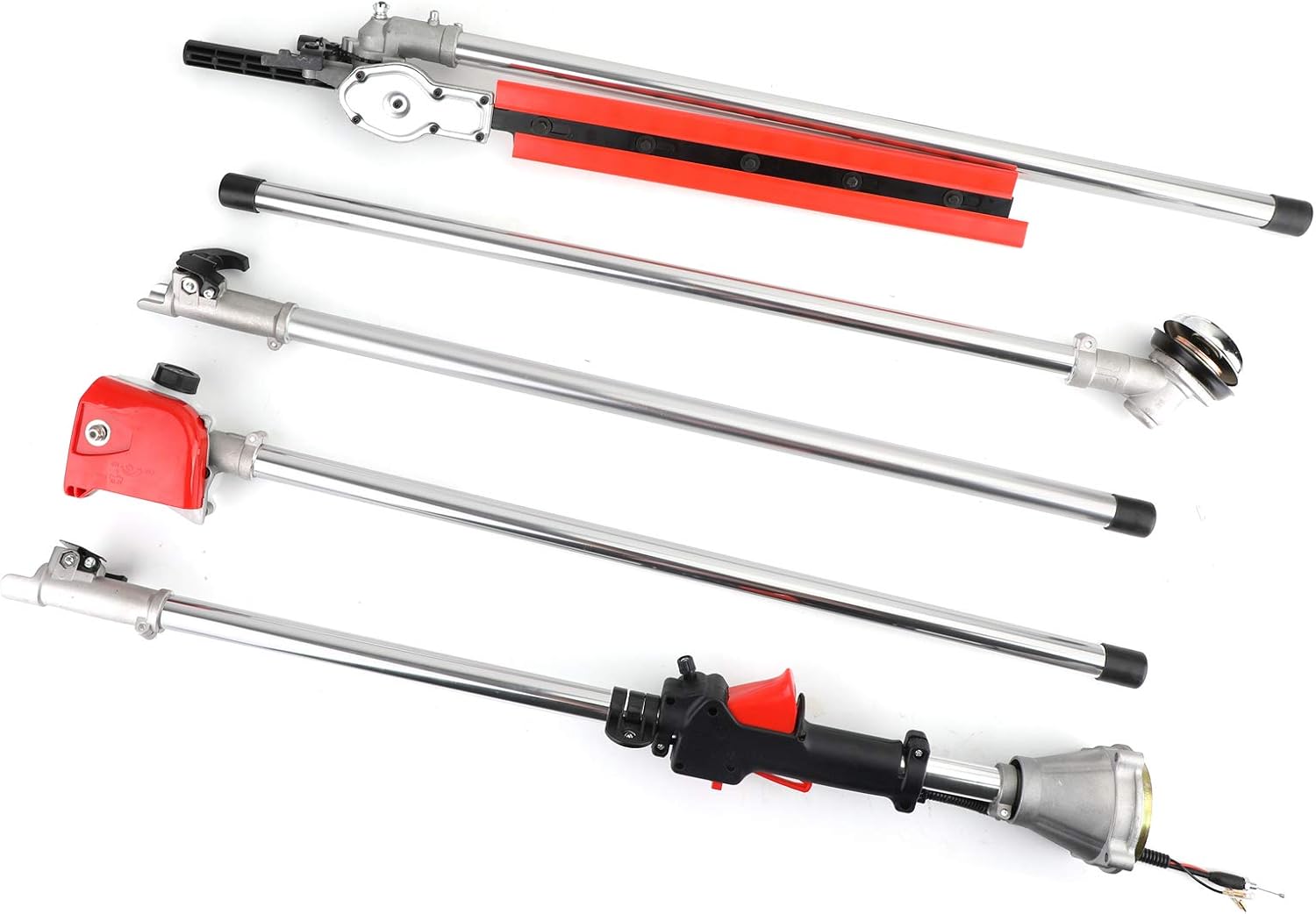 Topteng 5-in-1 52cc 2 Stroke Gas Powered Multi Tool Set with Brush Cutter, Grass Trimmer, Chainsaw, Hedge Trimmer & Pole Saw Cordless - Outdoor Garden Tools for Lawn, Bush & Tree Maintenance
