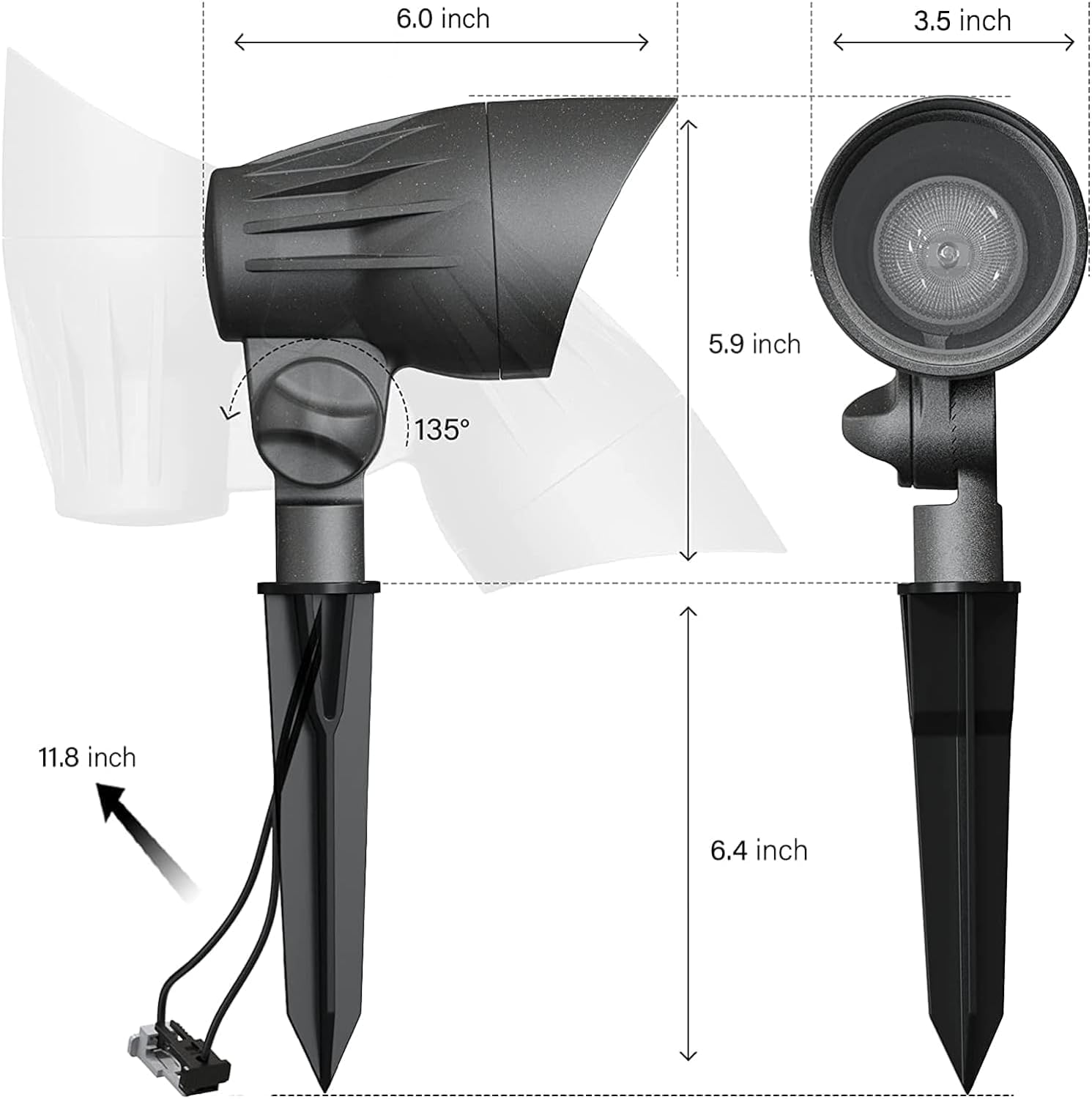 VENUS MANUFACTURING 16 Pack Low Voltage Landscape Flood Light 50W Halogen Outdoor Landscape Lighting Kits 380 Lumen Black Waterproof Spotlights 12V 3000K Warm White Metal Tree Lights for Garden & Yard