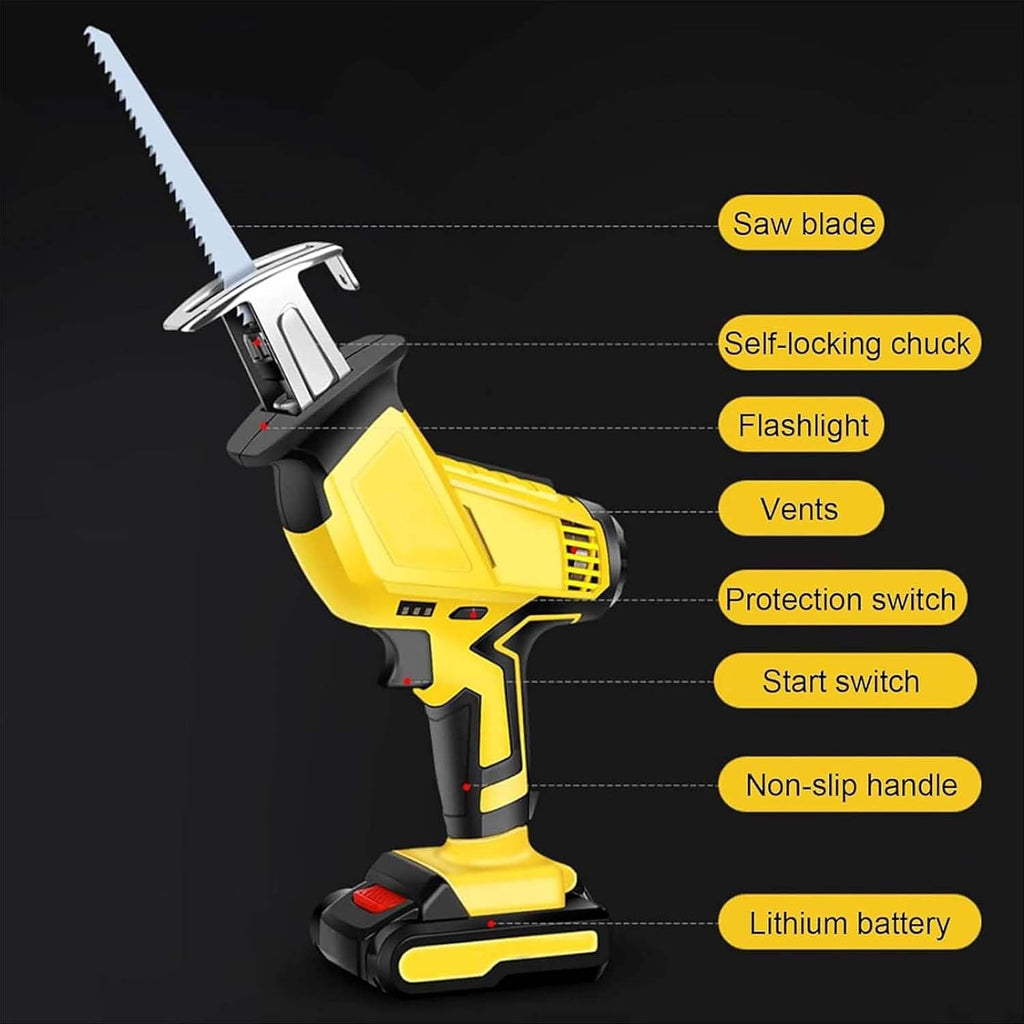 Electric Reciprocating Bone Saw Multifunction Reciprocating Saw Portable Electric Bone Saw Cordless Reciprocating Saw for Wood Trees Metal PVC Pipe Cutting
