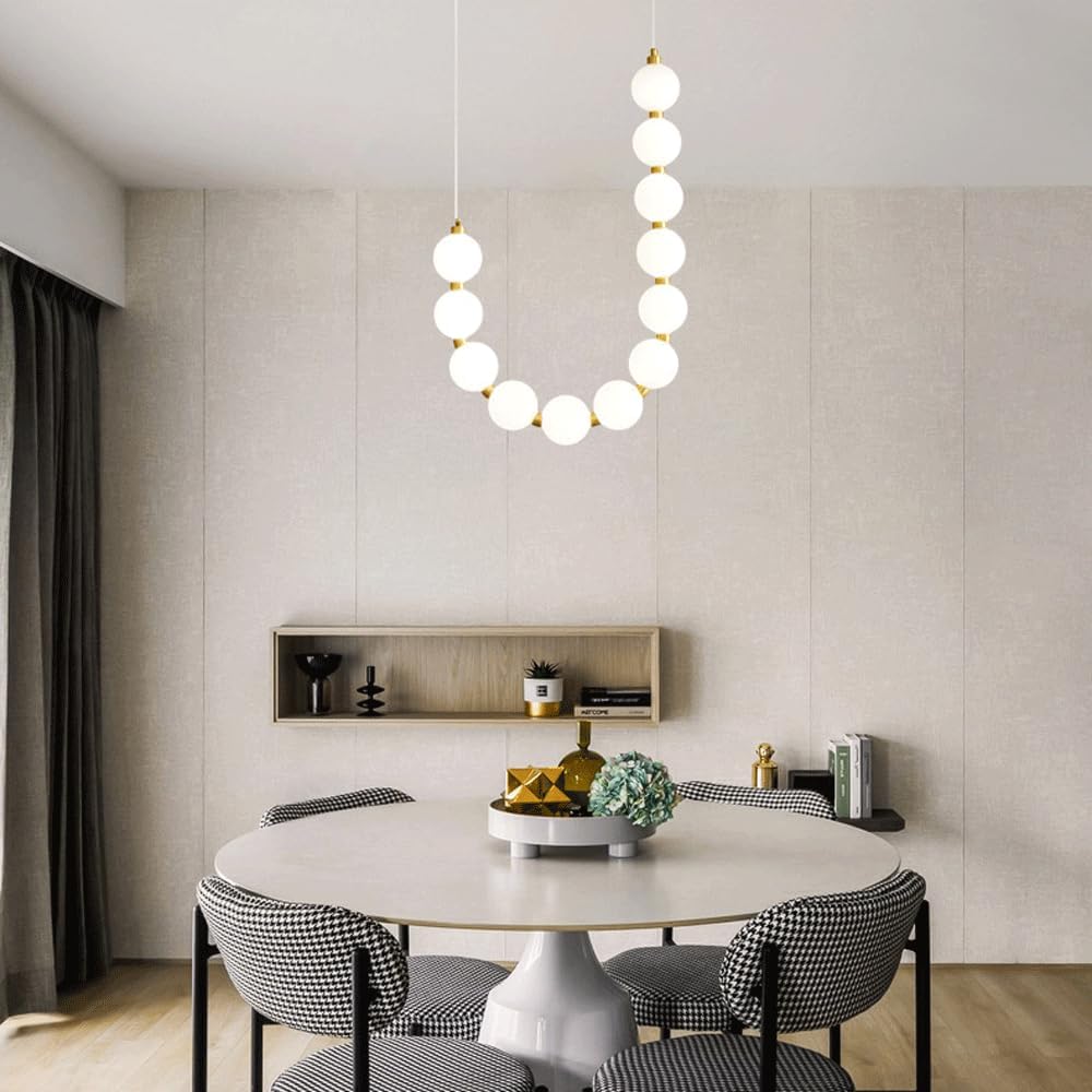 45 Watt LED Home Decorative Light, Entry Light Stair, Brass Finish Adjustable Ball Chandelier, Loft Living Room High Ceiling Lights