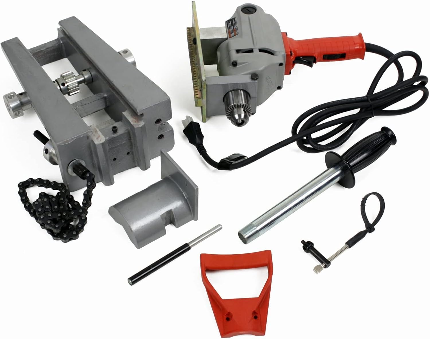 Toledo Pipe KIT HC 3092 Pipe Hole Cutter Chain Vise and Milwaukee 1660-6 1/2' Compact Drill 450 RPM