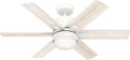 Hunter Fan 44 inch Casual Matte White Indoor Ceiling Fan with LED Light Kit, Holiday Gift for Bedroom, Living Room/Family Room, Dining Room, Kitchen, Office (Renewed)
