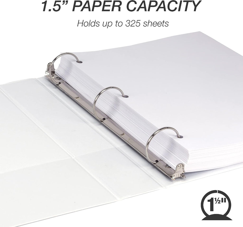 Samsill Economy 1.5 Inch and 2 Inch 3 Ring Binders with Clear View Covers, Made in USA, 12 Pack