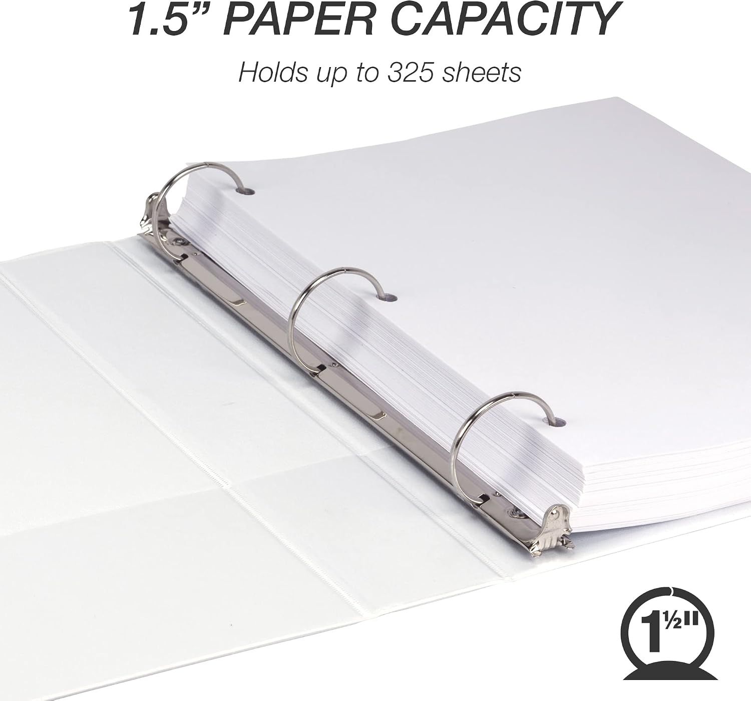 Samsill Economy 1.5 Inch and 2 Inch 3 Ring Binders with Clear View Covers, Made in USA, 12 Pack