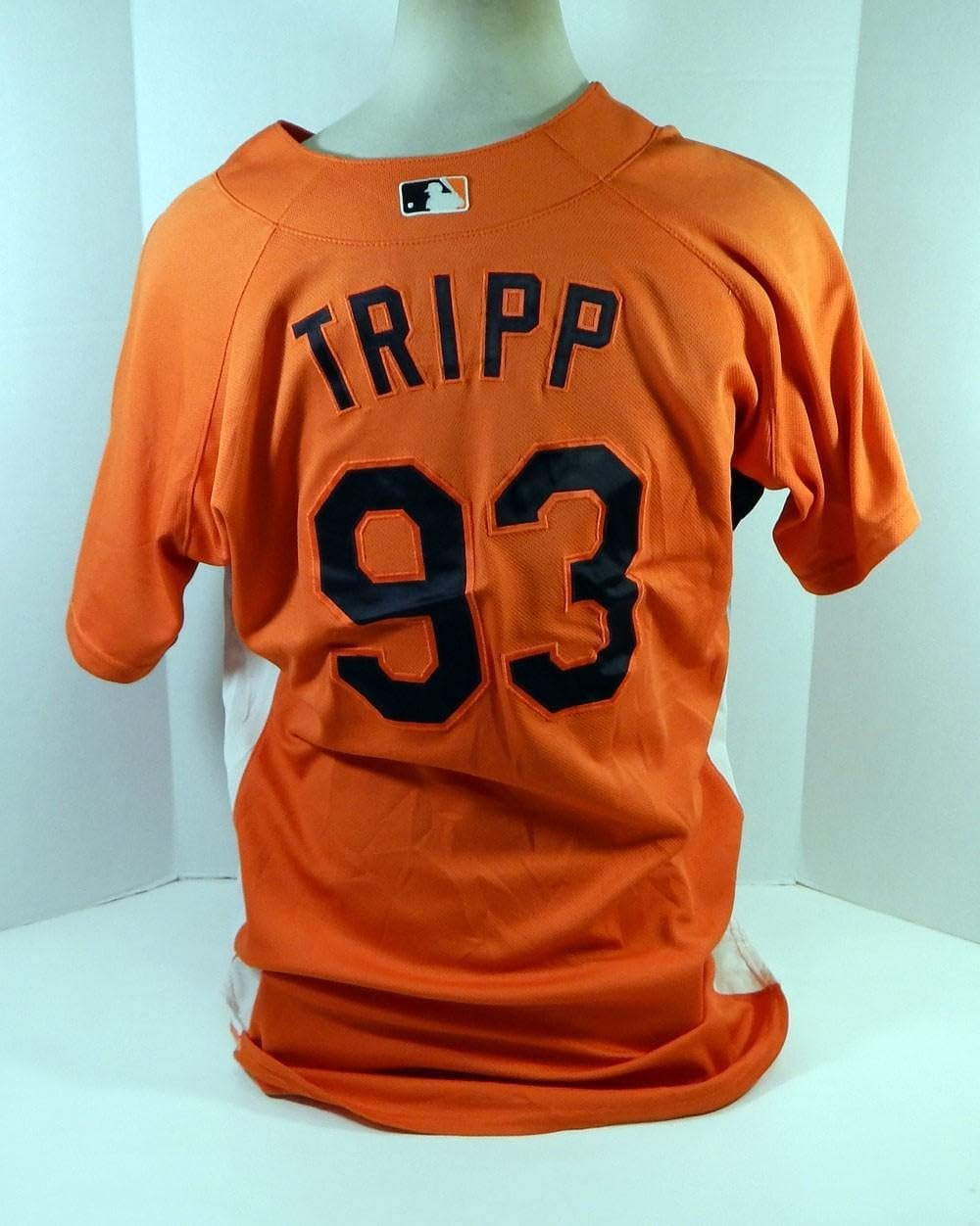 2007-08 Baltimore Orioles Brandon Tripp #93 Game Used Orange Jersey BP ST 001 - Game Used MLB Jerseys