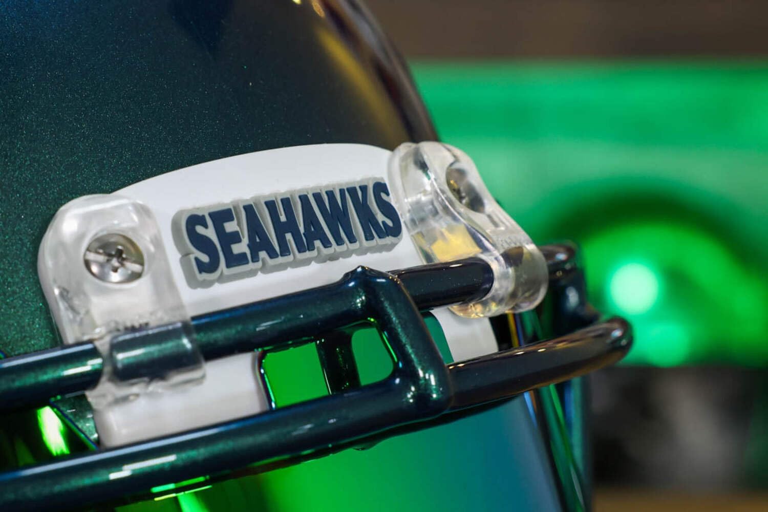 Seattle, Seahawks Collectible Speed Authentic Helmet - Rivalries GG Special Edition - with Free USA Flag Decal - Green Gridiron
