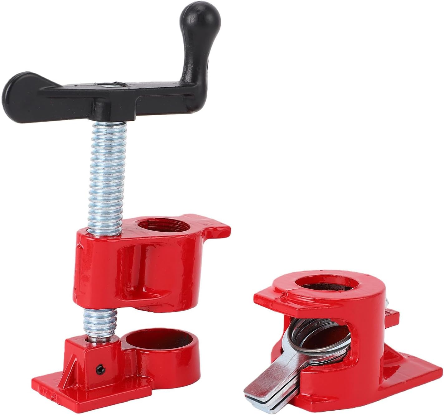 4Sets 3/4 Inch Woodworking Clamp Set, Cast Iron Wide Base Vise for Wood Metal Workbench Gluing Drilling Cabinet Making,