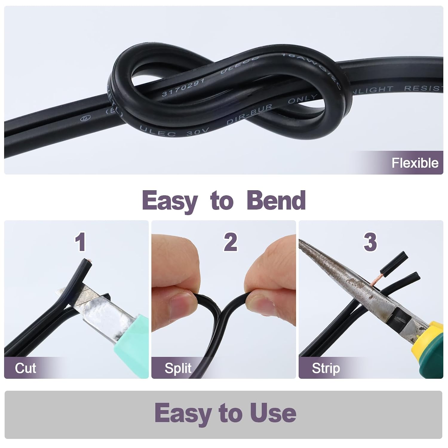 12/2 Low Voltage Landscape Lighting Wire, Outdoor Direct Burial Cable, 12 Gauge 2 Conductor, 250 Feet