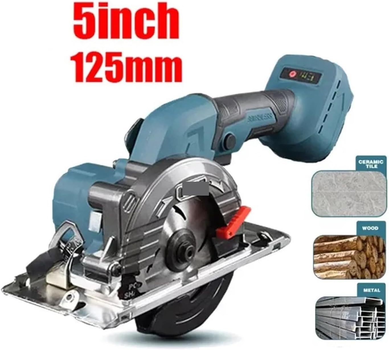 Reciprocating Saw, Brushless Circular Saw 5 Inch 125mm Multifunctional Cutting Tool Handheld Cordless Electric Chainsaw For 18V Battery