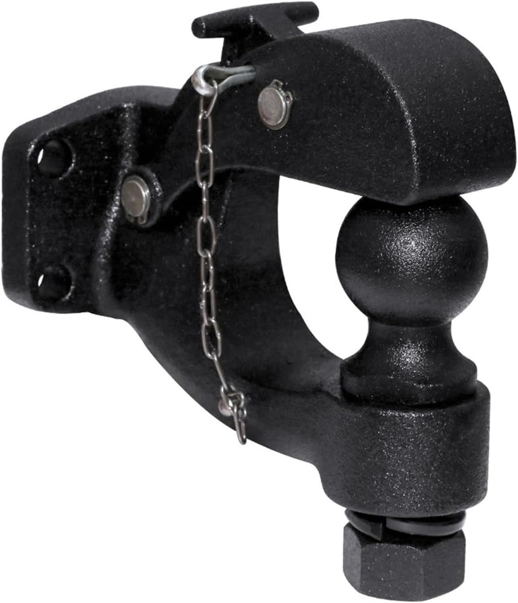 Matte Black Pintle Hook Hitch 2' 50mm Ball Towing Heavy Duty 5 TON Car Towbar RV Parts Camper Caravan Motorhome Accessories(50mm Ball)
