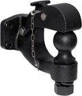 Matte Black Pintle Hook Hitch 2' 50mm Ball Towing Heavy Duty 5 TON Car Towbar RV Parts Camper Caravan Motorhome Accessories(50mm Ball)