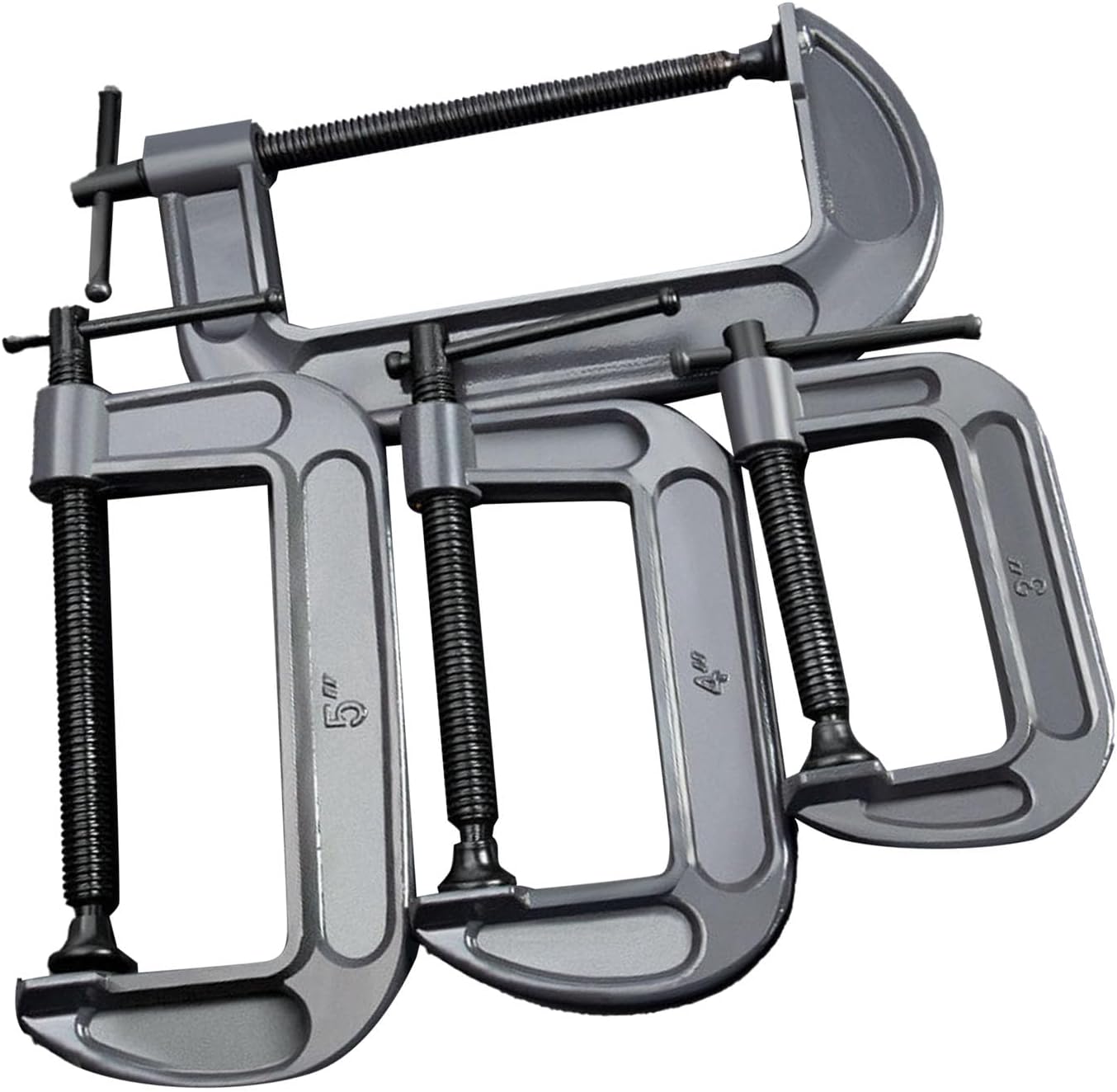 Jeanoko Steel Heavy Duty C Clamps Set Versatile Welding Clamps for Woodworking Building 4 Pc Set for Metalworking (Industrial Thickened)